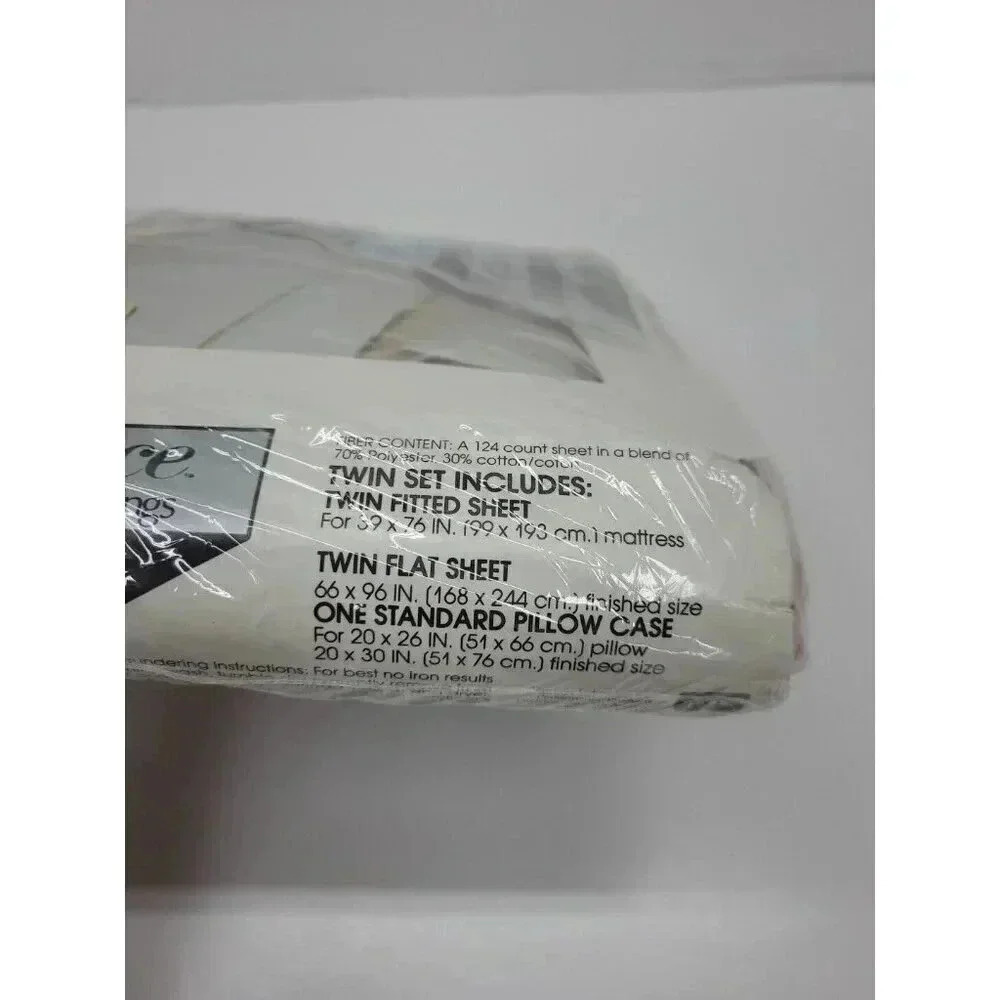 Vtg Performance by Springs Twin Sheet Set New Old Stock 124 Thread Count No Iron - Picture 2 of 5